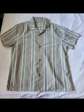 Rhythm Linen Striped Short-Sleeve Button-Up Shirt